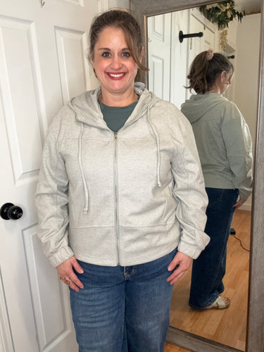 Clara Lined Zip Front Jacket Grey - Staccato