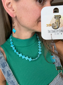 Turquoise Cross Beaded Earrings - Jewelry Junkie