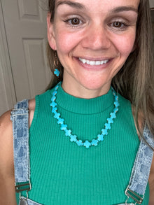 Turquoise Beaded Cross Necklace - Jewelry Junkie