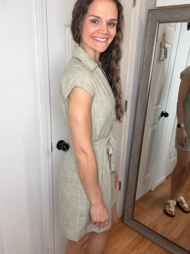 Sable Dress Olive & Ivory- Thread & Supply