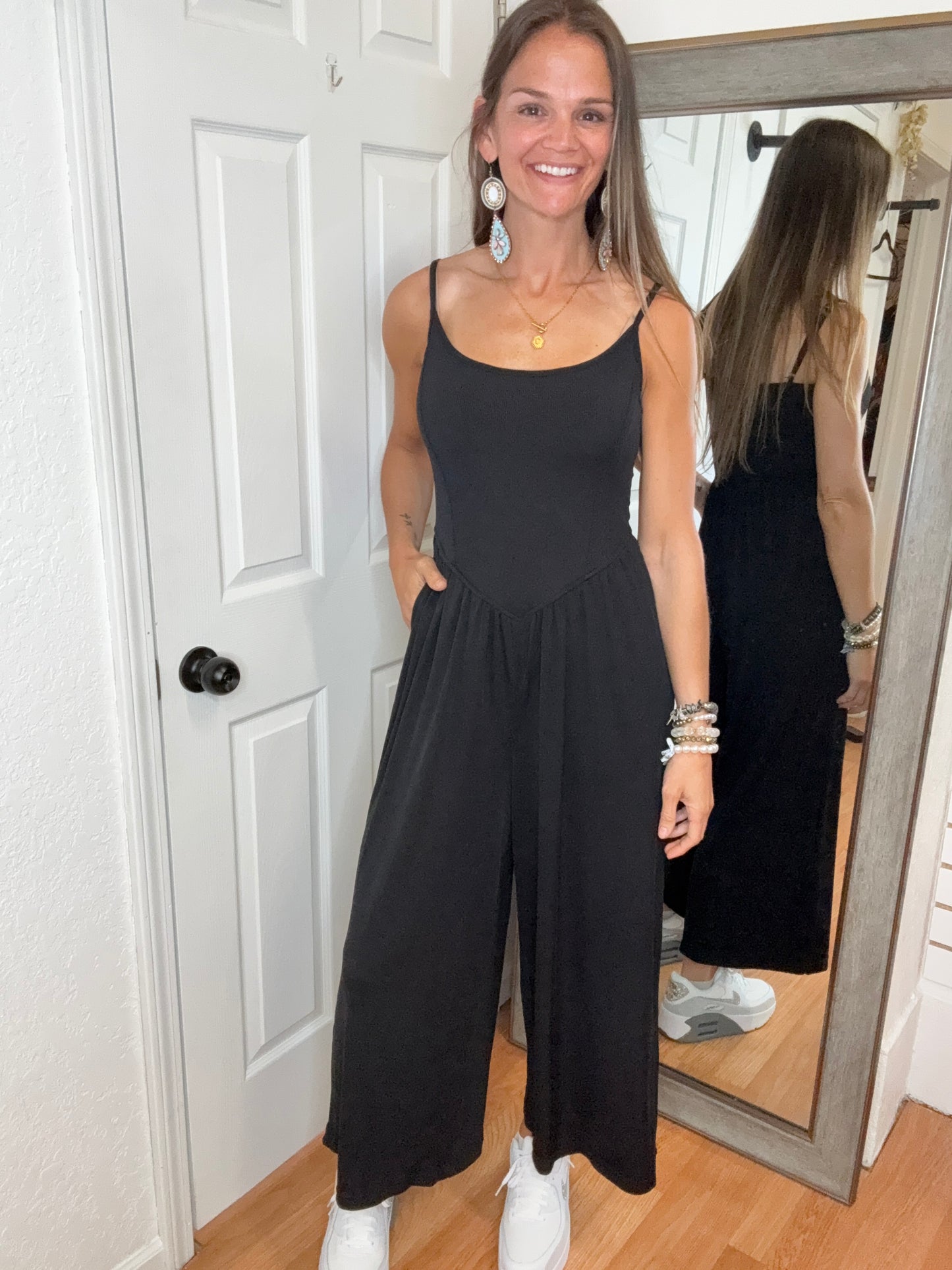 COOPER RIBBED JUMPSUIT BLACK - BLAKELEY