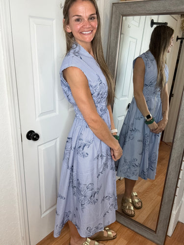 Dolly Midi Dress Blue Heimish