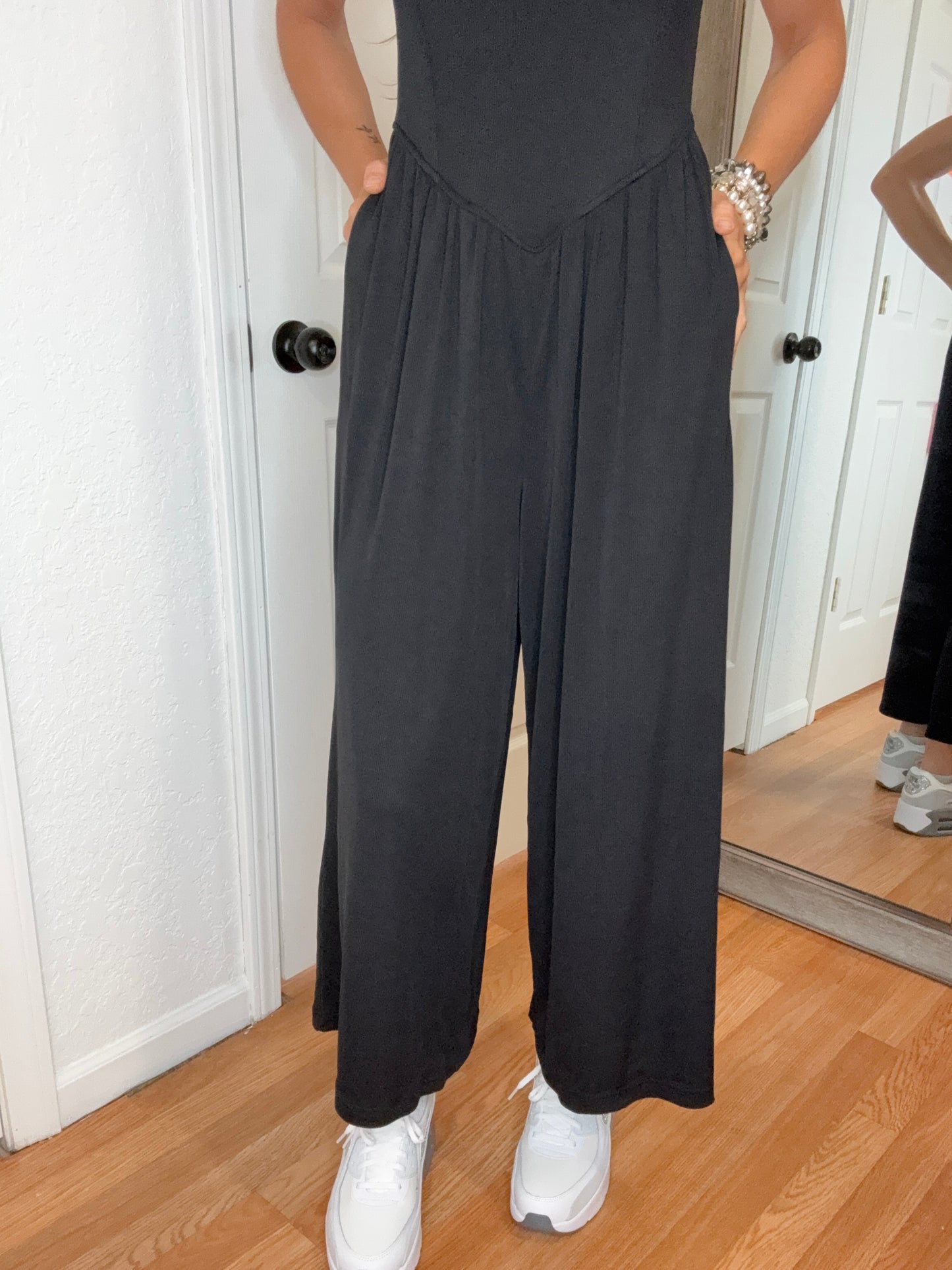 COOPER RIBBED JUMPSUIT BLACK - BLAKELEY