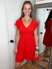 Bessy Mini Dress Persimmon -Staccato