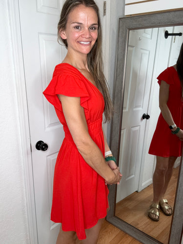 Bessy Mini Dress Persimmon -Staccato