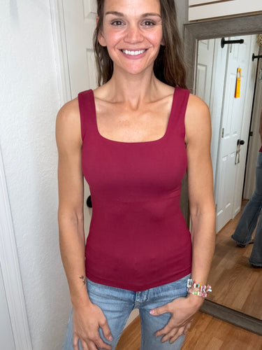 BUTTER TANK TOP- POMEGRANATE- RAE MODE