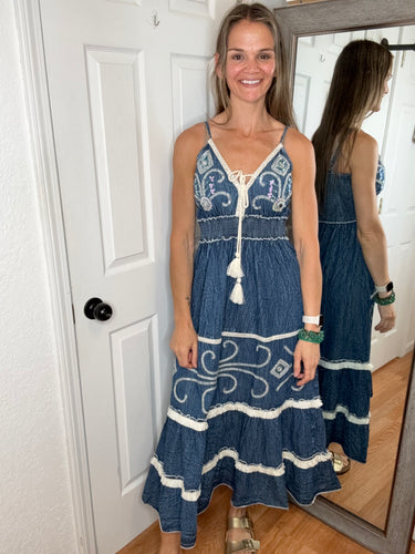Gypsy Denim Midi Dress -POL