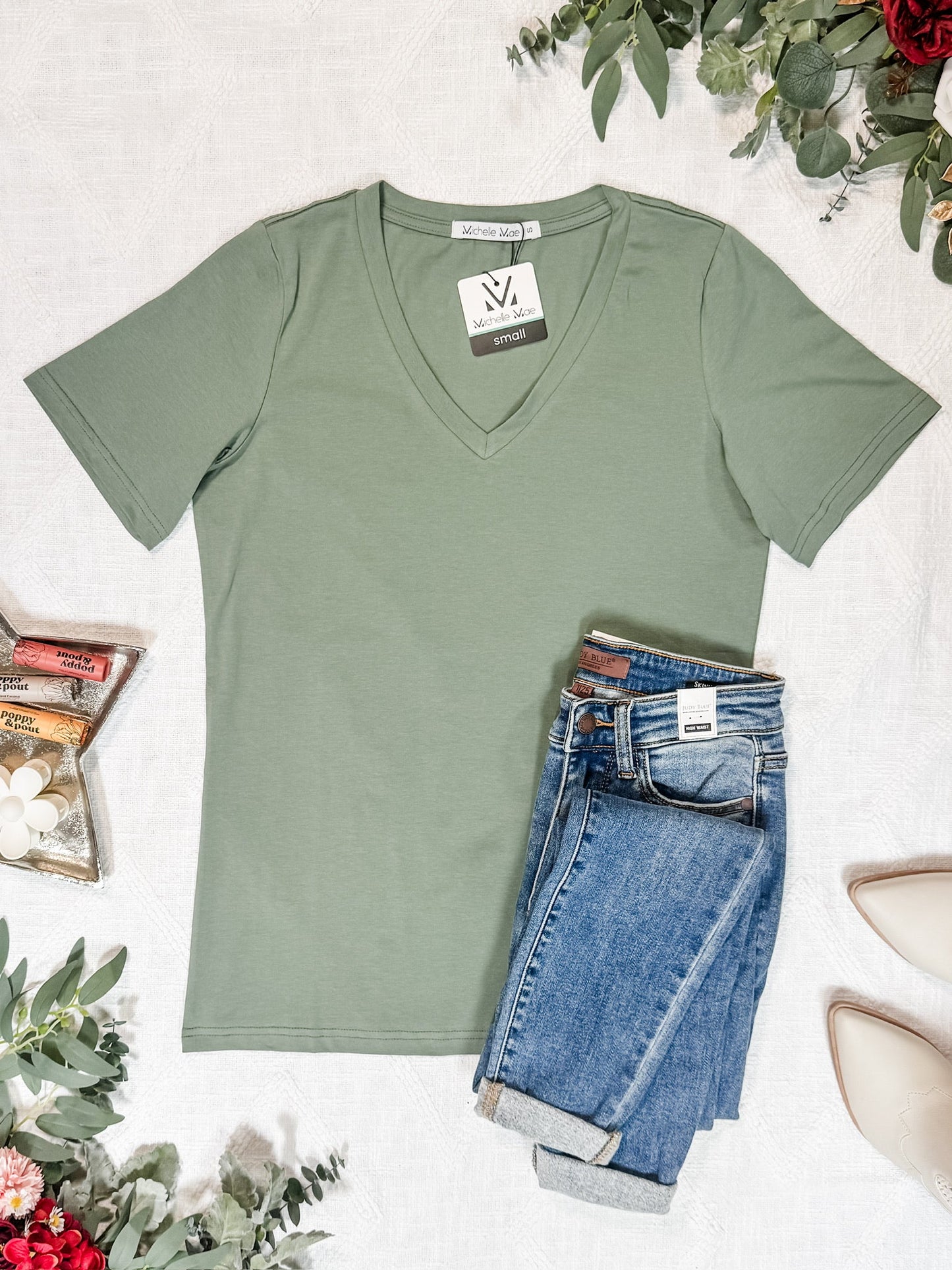 IN STOCK Olivia Tee - Sage | Women's Short Sleeve FINAL SALE