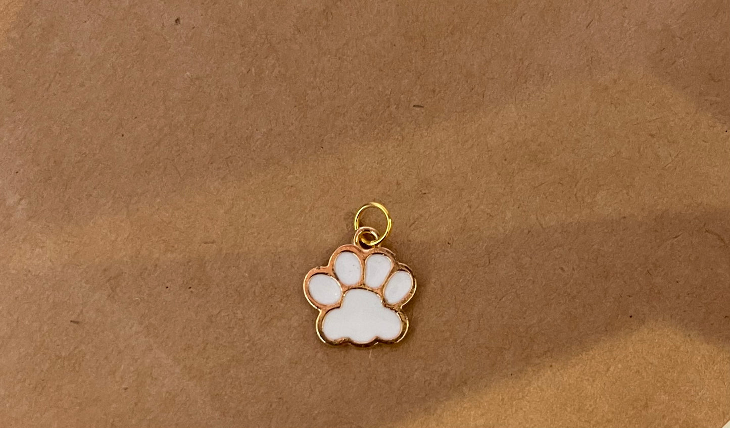 Gold White Paw Game Day Charms