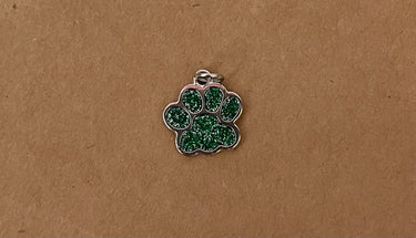 Green Silver Paw Game Day Charm