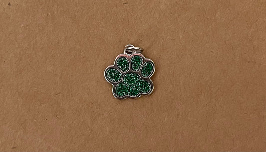 Green Silver Paw Game Day Charm