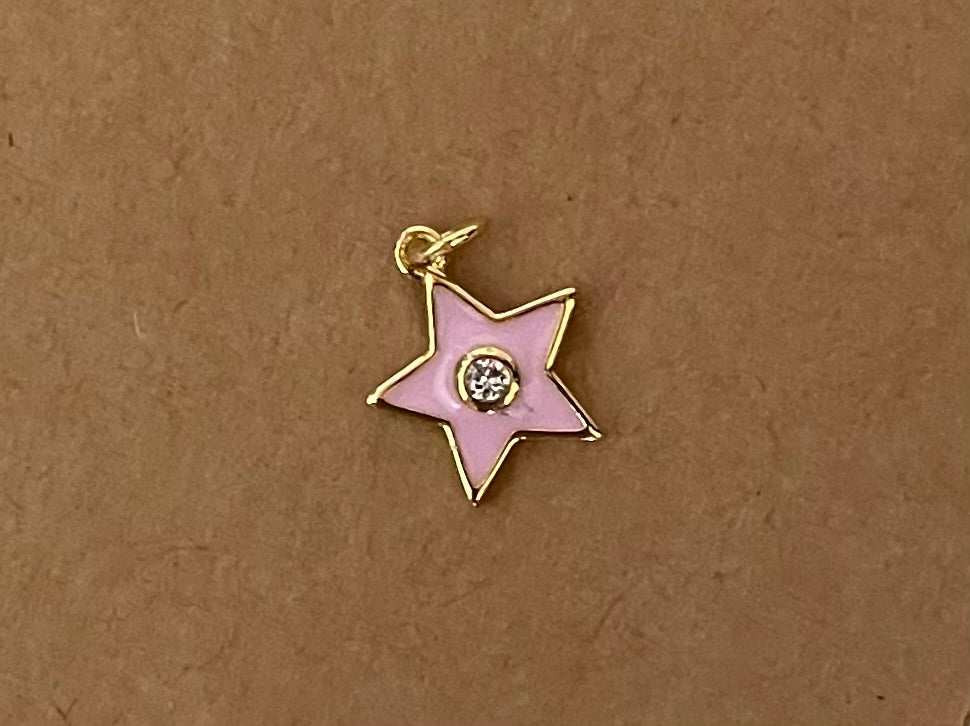 Pink Star Charm Bar Charms