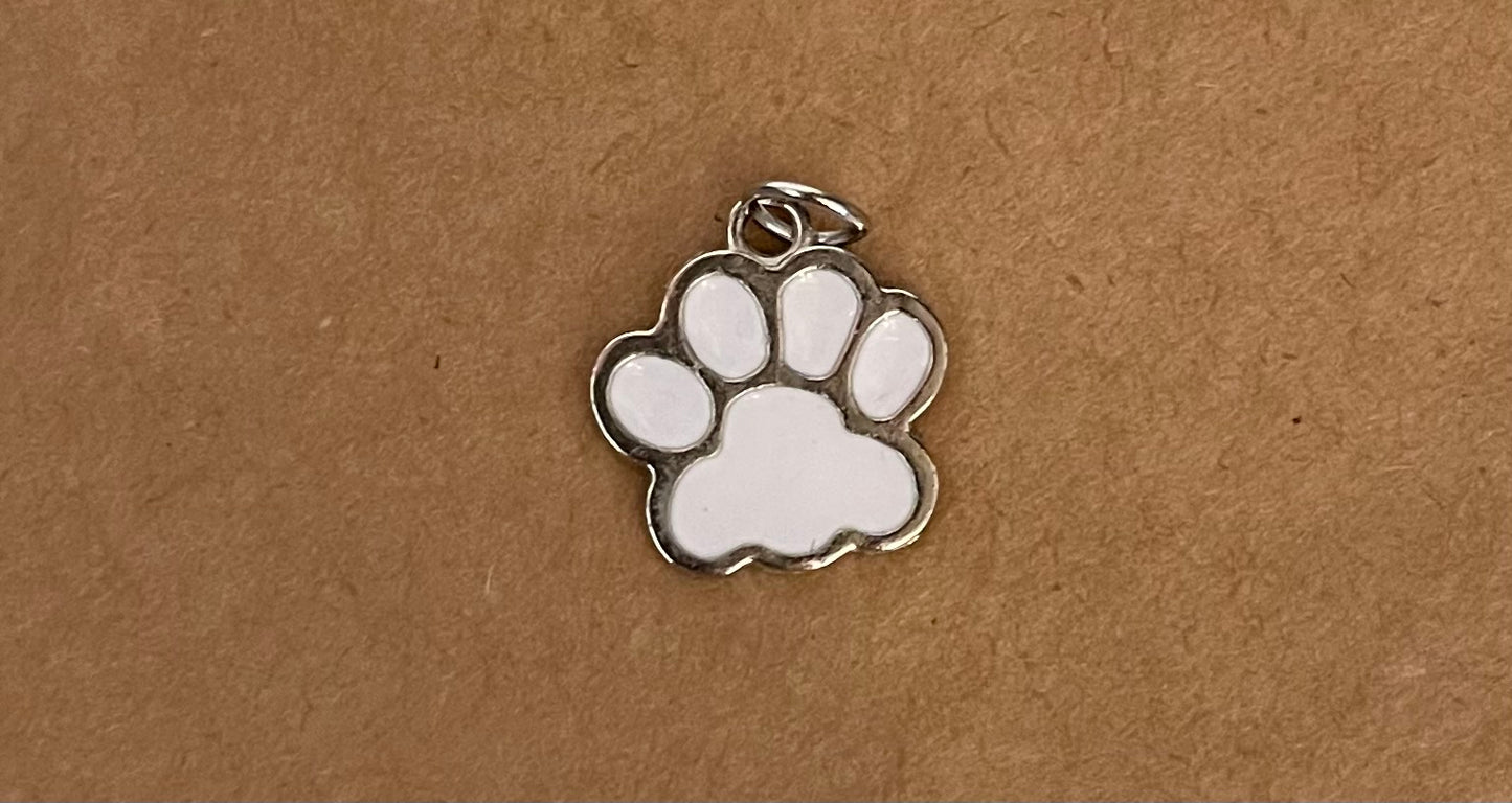 Silver White Paw Game Day Charms