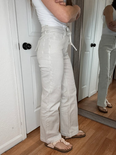 Pam Stripe Denim Flare Jeans- Lovervet
