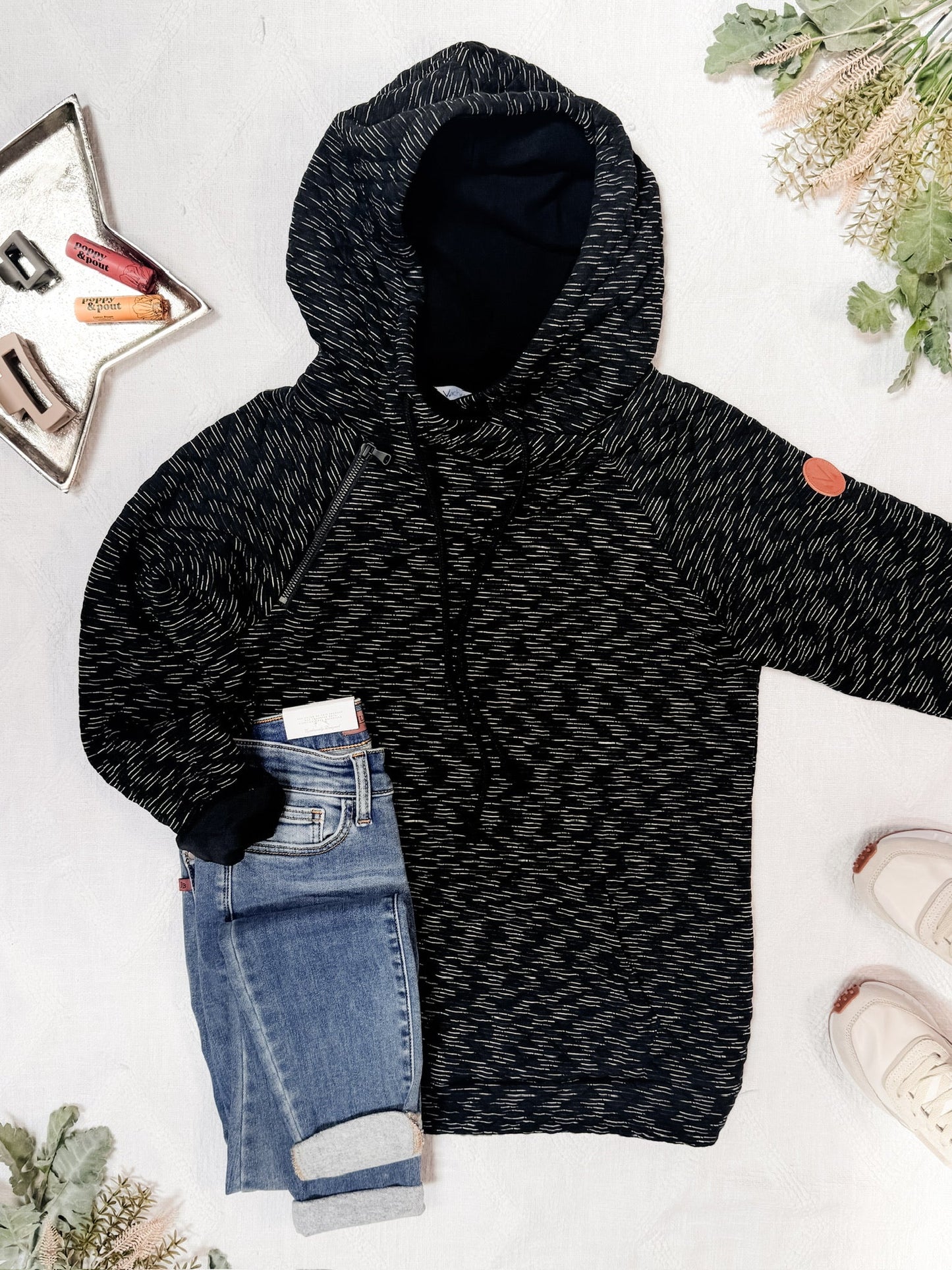 IN STOCK Sawyer Singlehood - Quilted Black | Women's Hoodie FINAL SALE