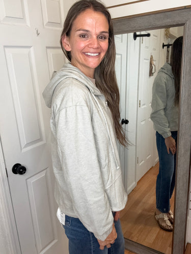 Clara Lined Zip Front Jacket Grey - Staccato
