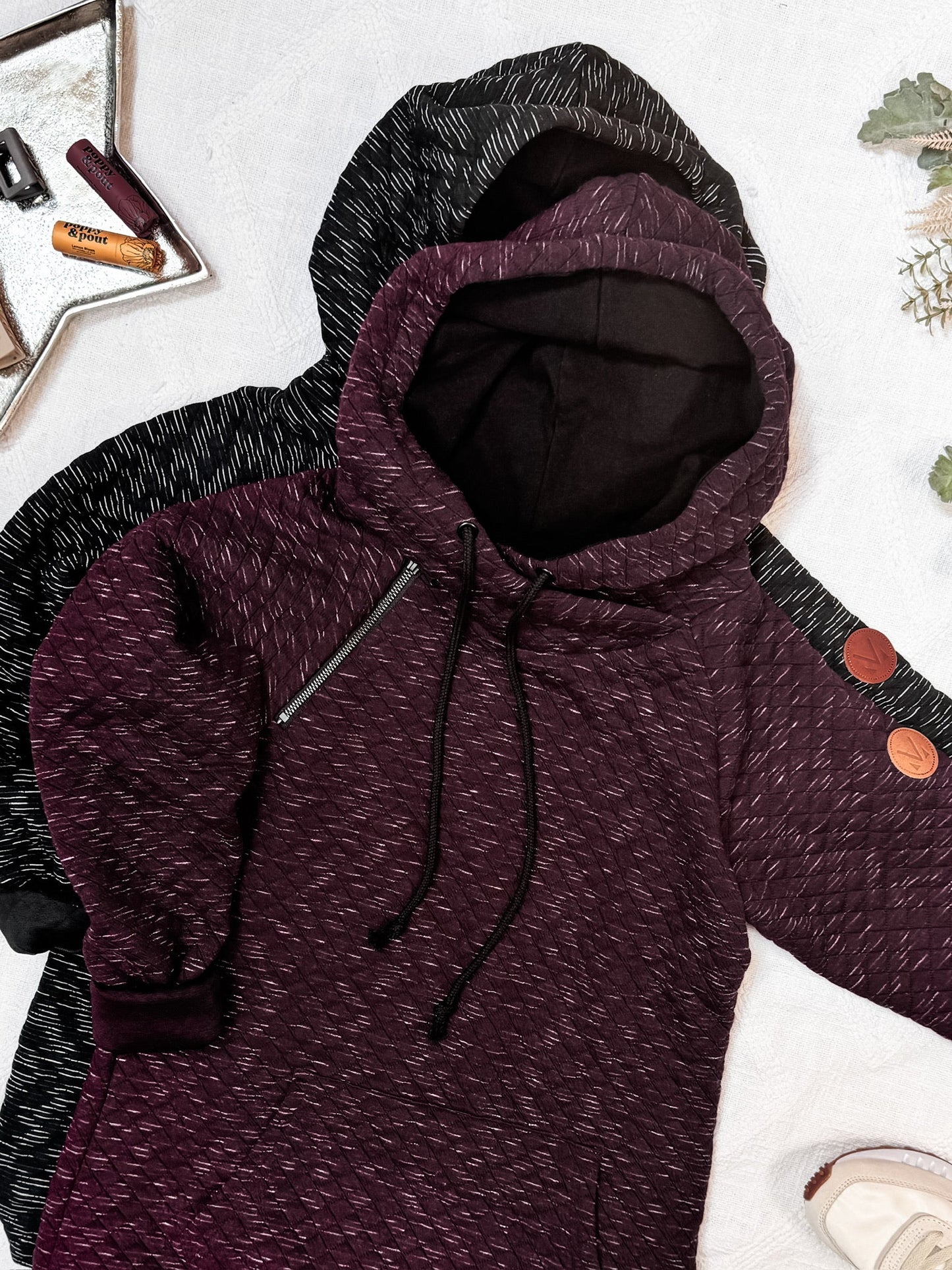 IN STOCK Sawyer Singlehood - Quilted Burgundy | Women's Hoodie FINAL SALE