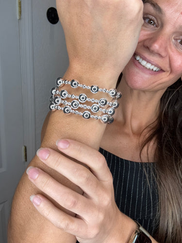 NATALIE STRETCH SILVER BRACELET SET  - WHAT’S HOT