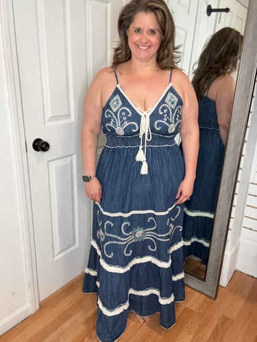 Gypsy Denim Midi Dress -POL