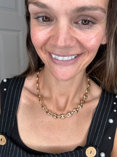 FRAN OVAL CHAIN GOLD NECKLACE - WHAT’S HOT