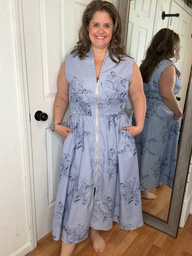 Dolly Midi Dress Blue Heimish