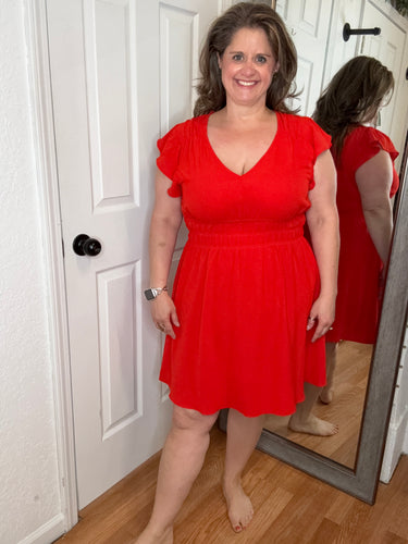 Bessy Mini Dress Persimmon -Staccato