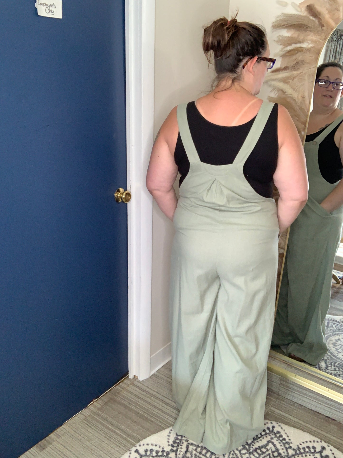 RISEN LINEN WIDE LEG OVERALLS-SAGE