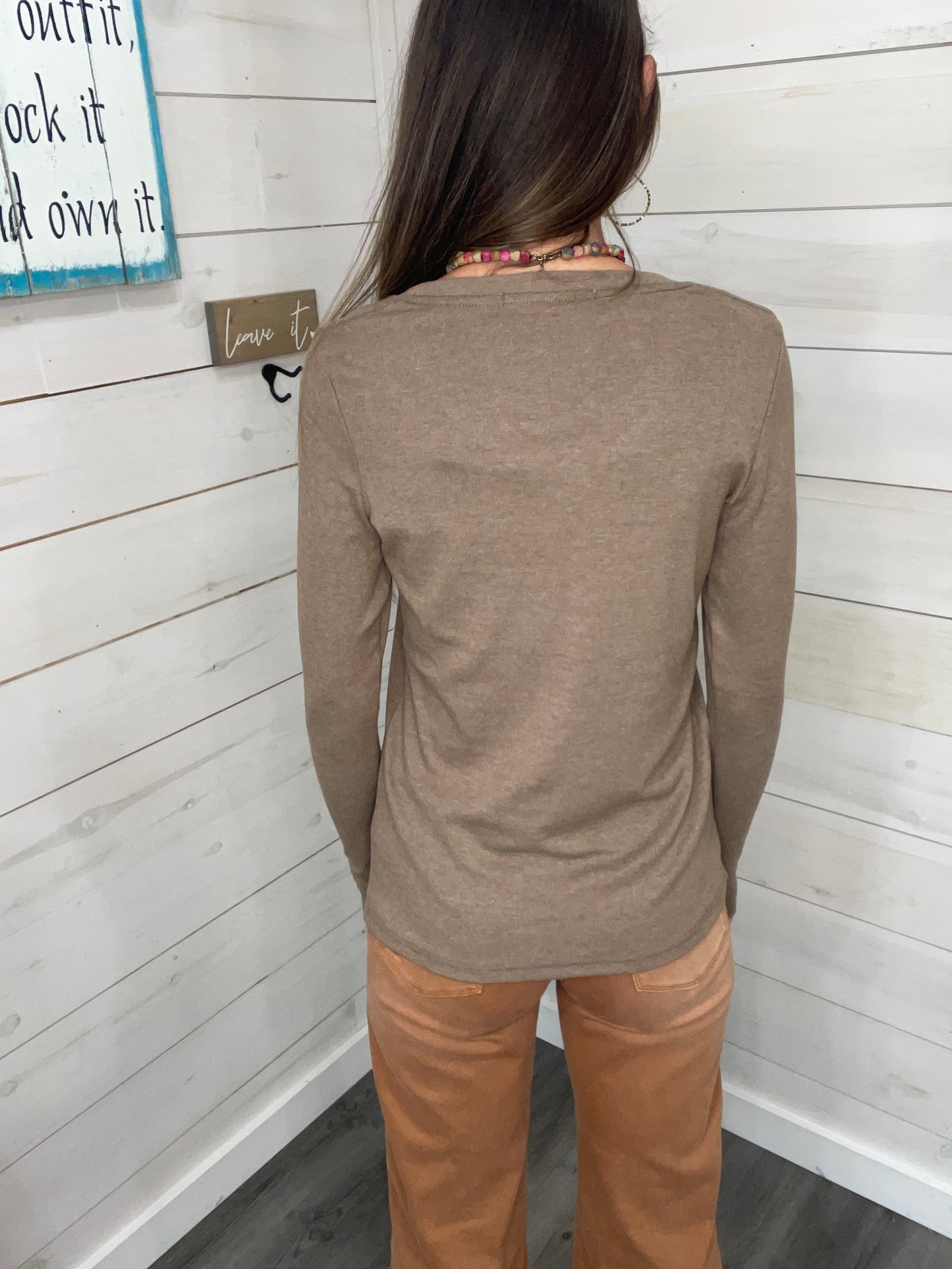 Leah Long Sleeve Top - Mocha