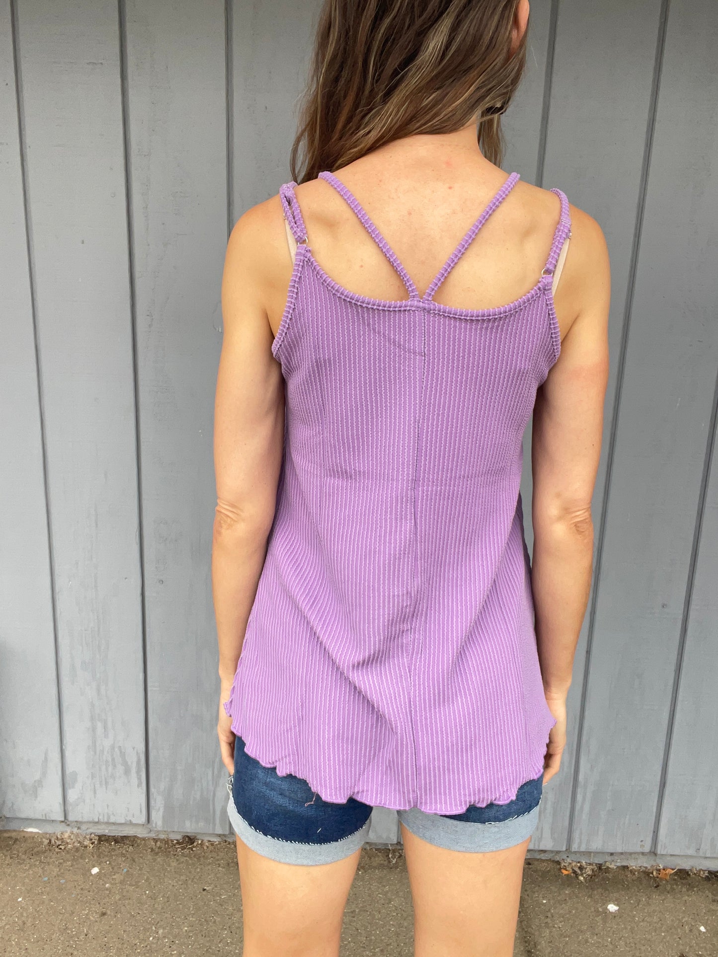 Nancy Rib Tank-Purple