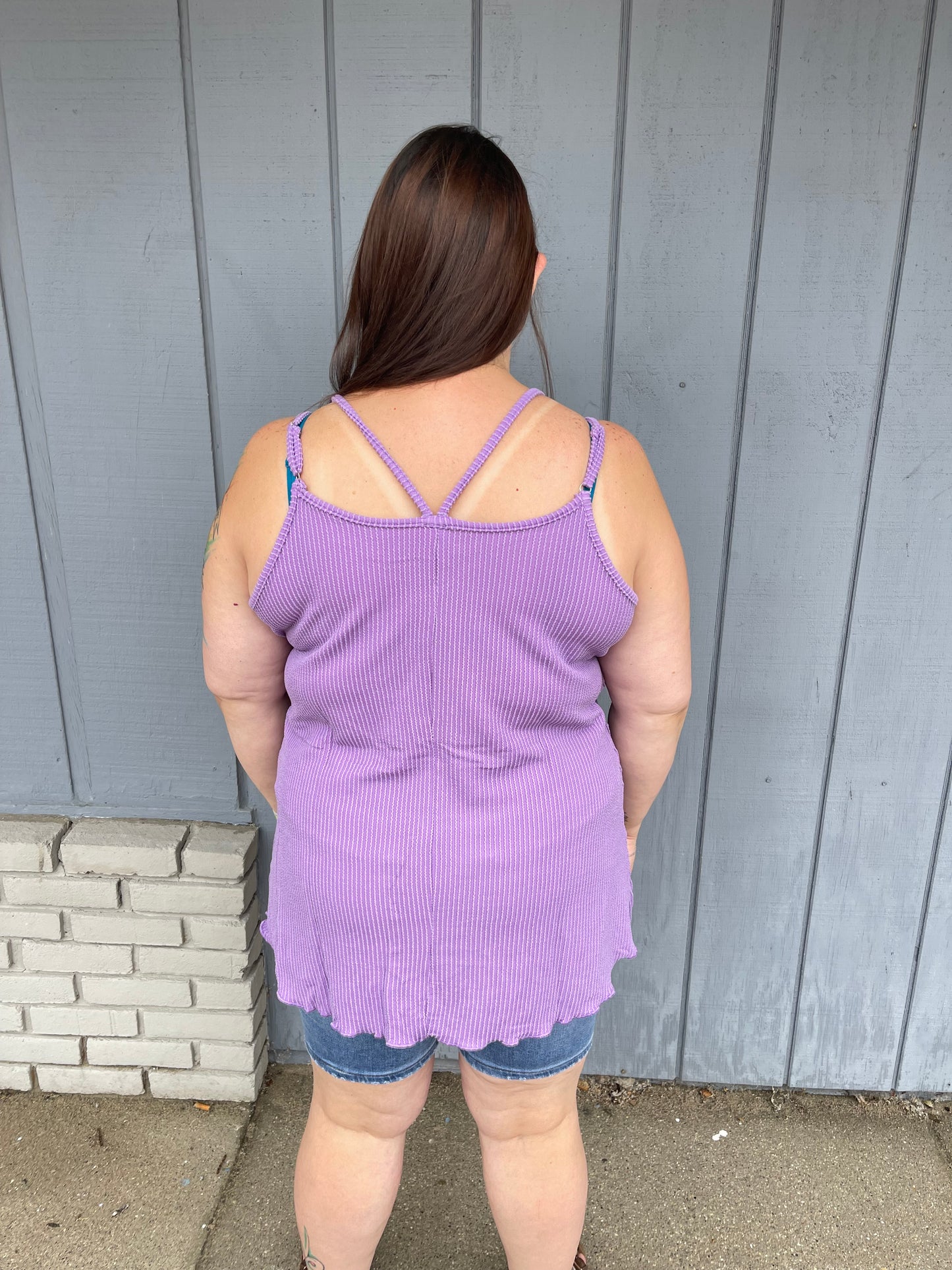 Nancy Rib Tank-Purple