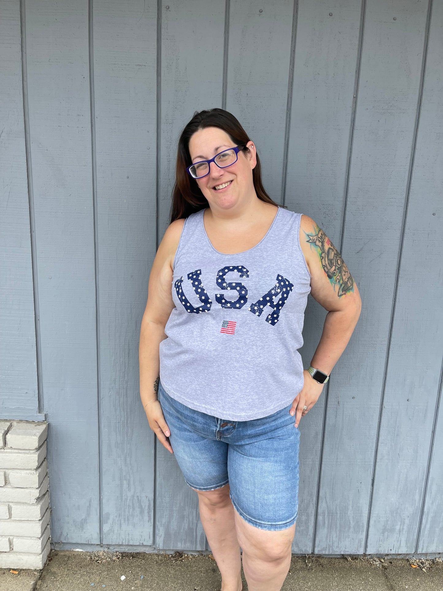 USA TANK TOP Grey