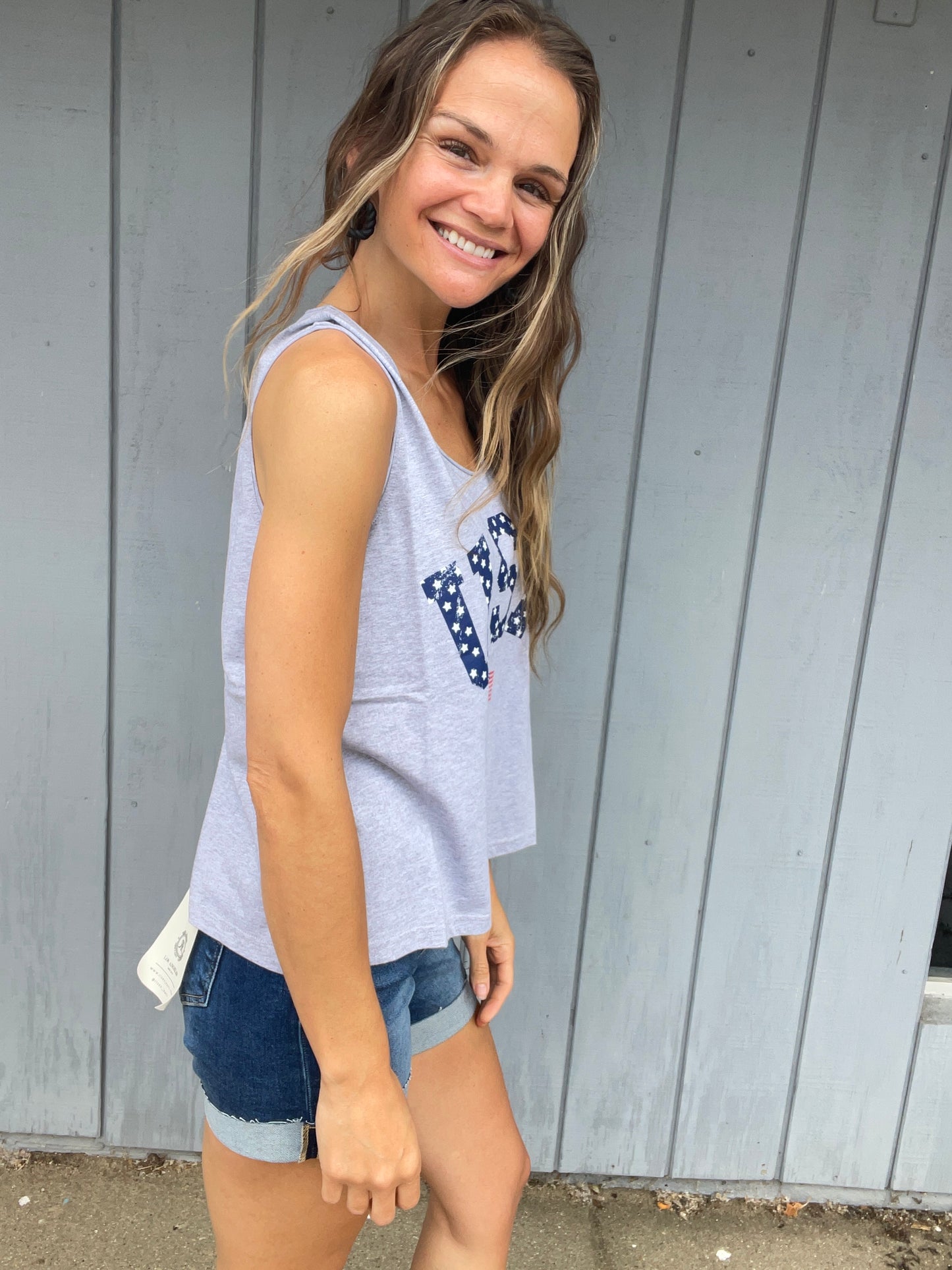 USA TANK TOP Grey