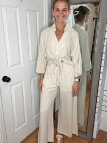 Jaylyn 2 Piece Top And Pant Set SOLD SEPARATELY Oat- Anniewear