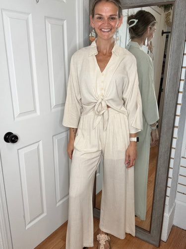 Jaylyn 2 Piece Top And Pant Set SOLD SEPARATELY Oat- Anniewear