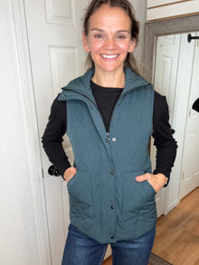 Remy Zip Up Vest Teal- Michelle Mae