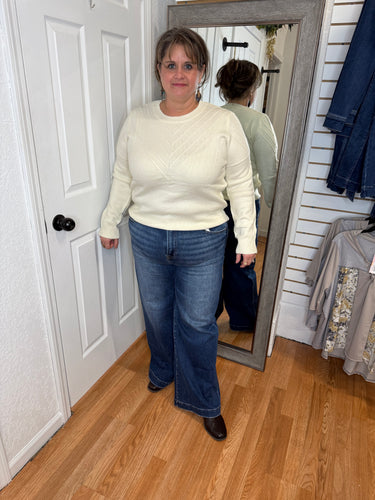 KAYLEE HIGH RISE WIDE LEG DENIM JEANS - RISEN