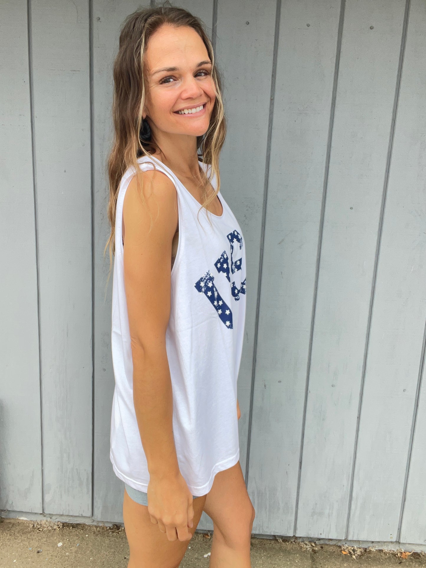 USA TANK TOP White