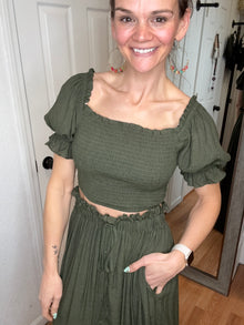 Cadence Crop Top Olive- Jade By Jane