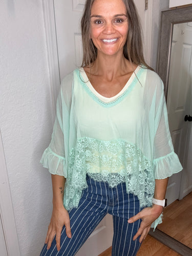 Clair Chiffon Cape Blouse - Anniewear