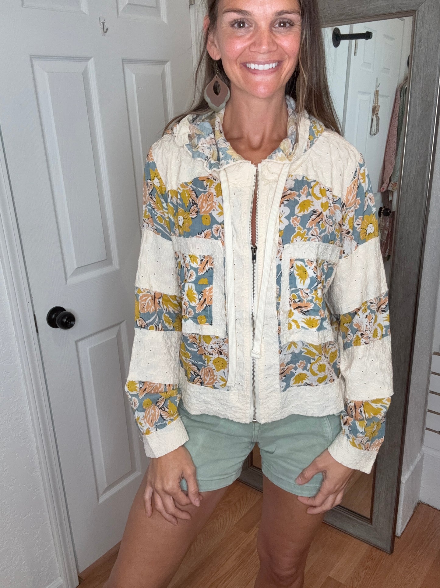CEDAR HOODED ZIP UP LONG SLEEVE TOP - POL