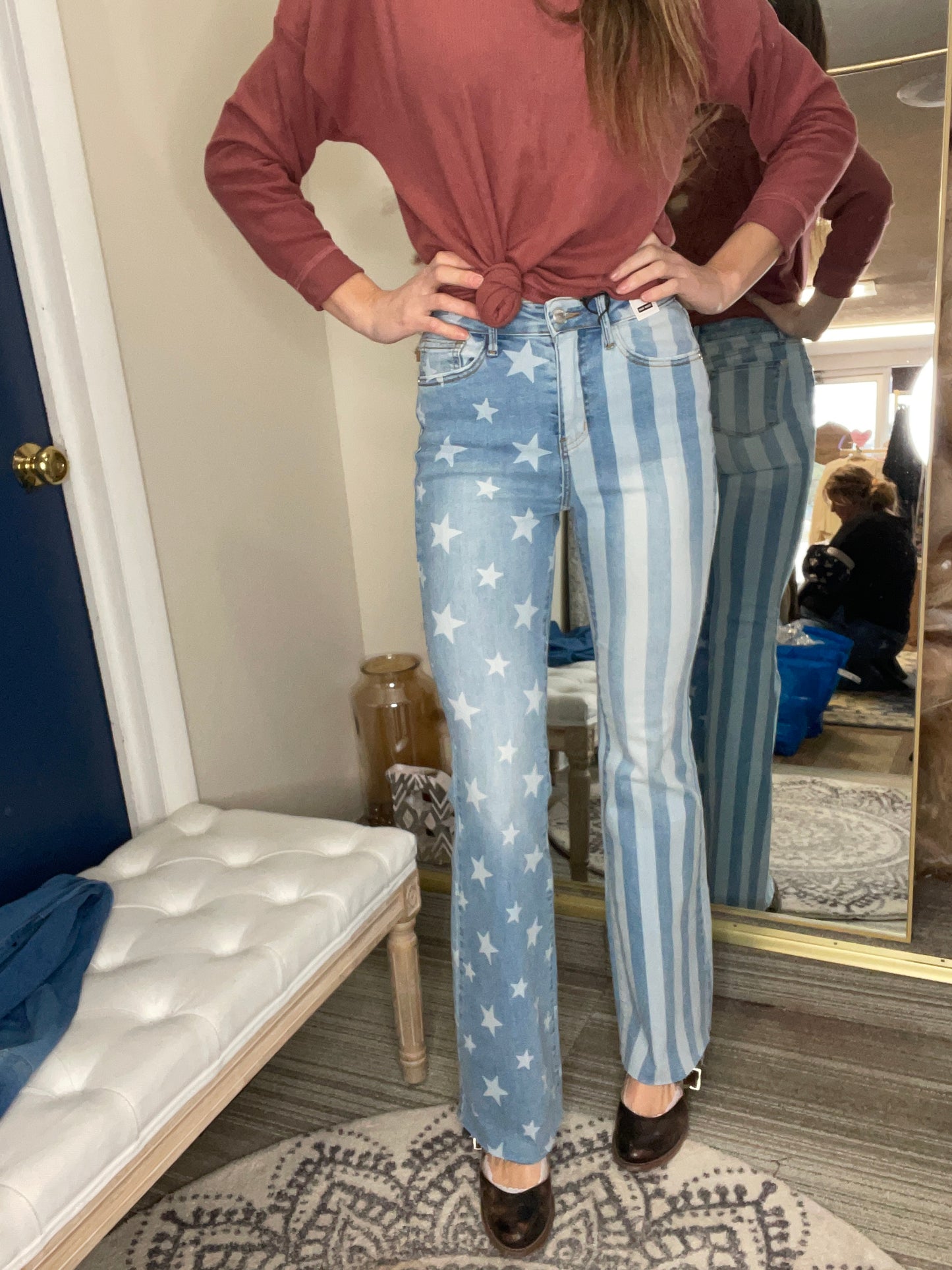 Judy Blue Stars and Stripes Denim Flare