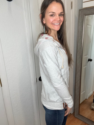 MORNING MIST FULL ZIP HOODED SWEATSHIRT - AMPERS& AVENUE