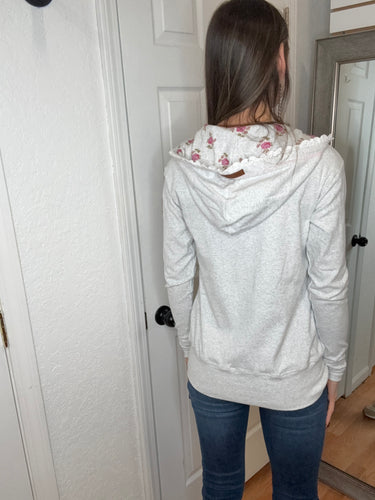 MORNING MIST FULL ZIP HOODED SWEATSHIRT - AMPERS& AVENUE