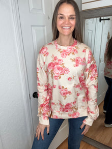 PETAL PINK UNIVERSITY SIDE SLIT PULLOVER SWEATSHIRT- AMPERS& AVENUE