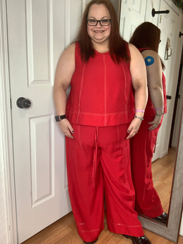 Selena Top & Pants Set Sold Separate Red - Hayden La