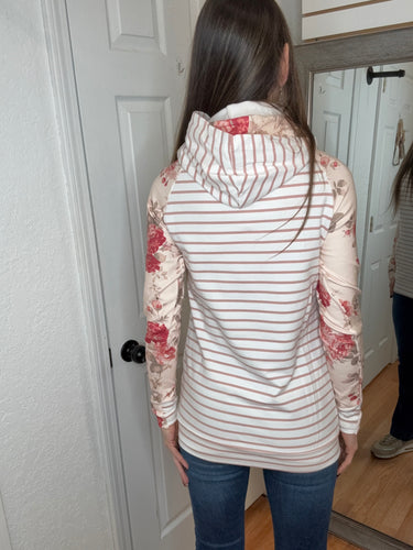 BLOSSOM BREEZE DOUBLE HOODED SWEATSHIRT - AMPERS& AVENUE