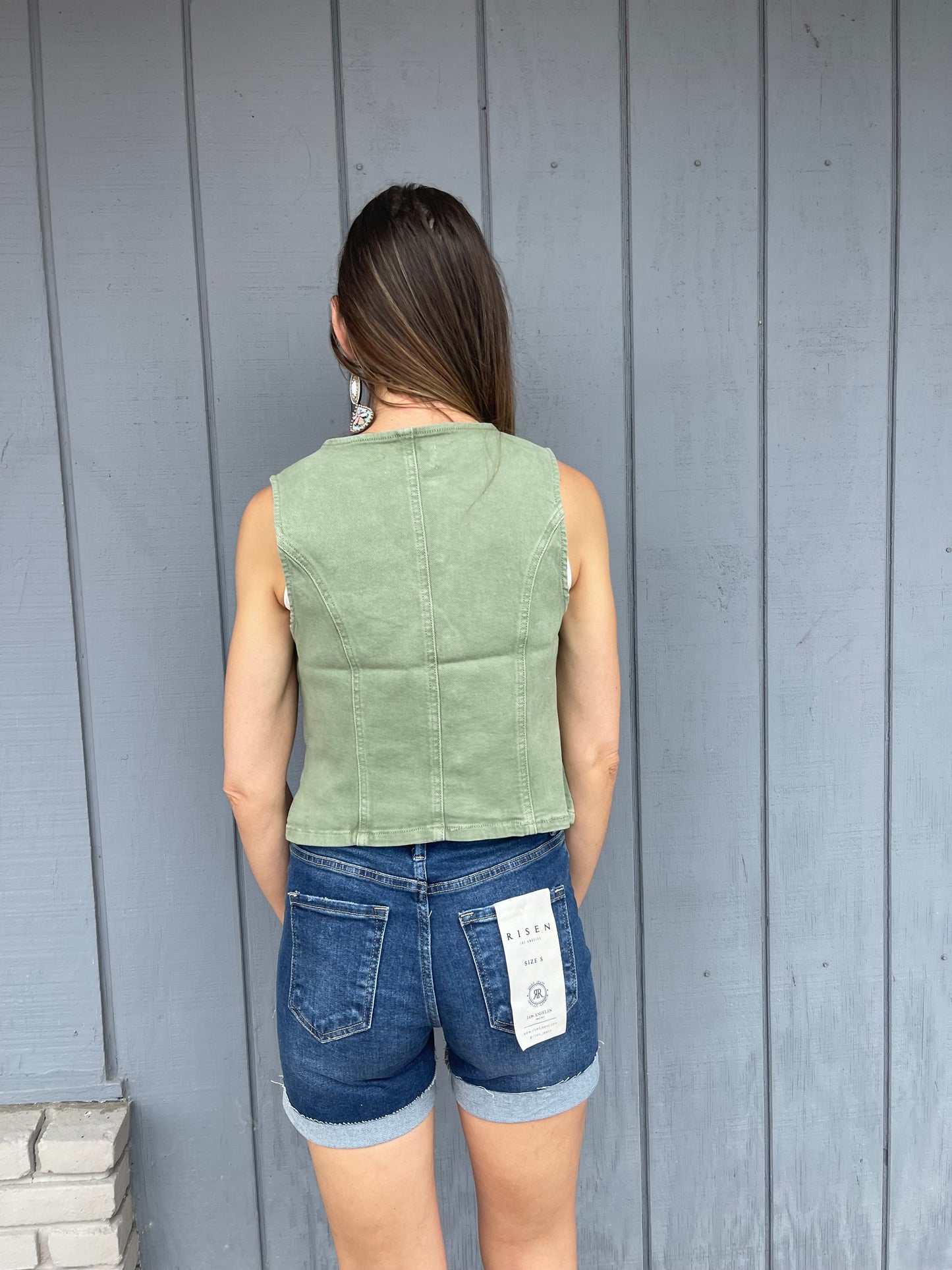 RISEN BUTTON DOWN VEST OLIVE