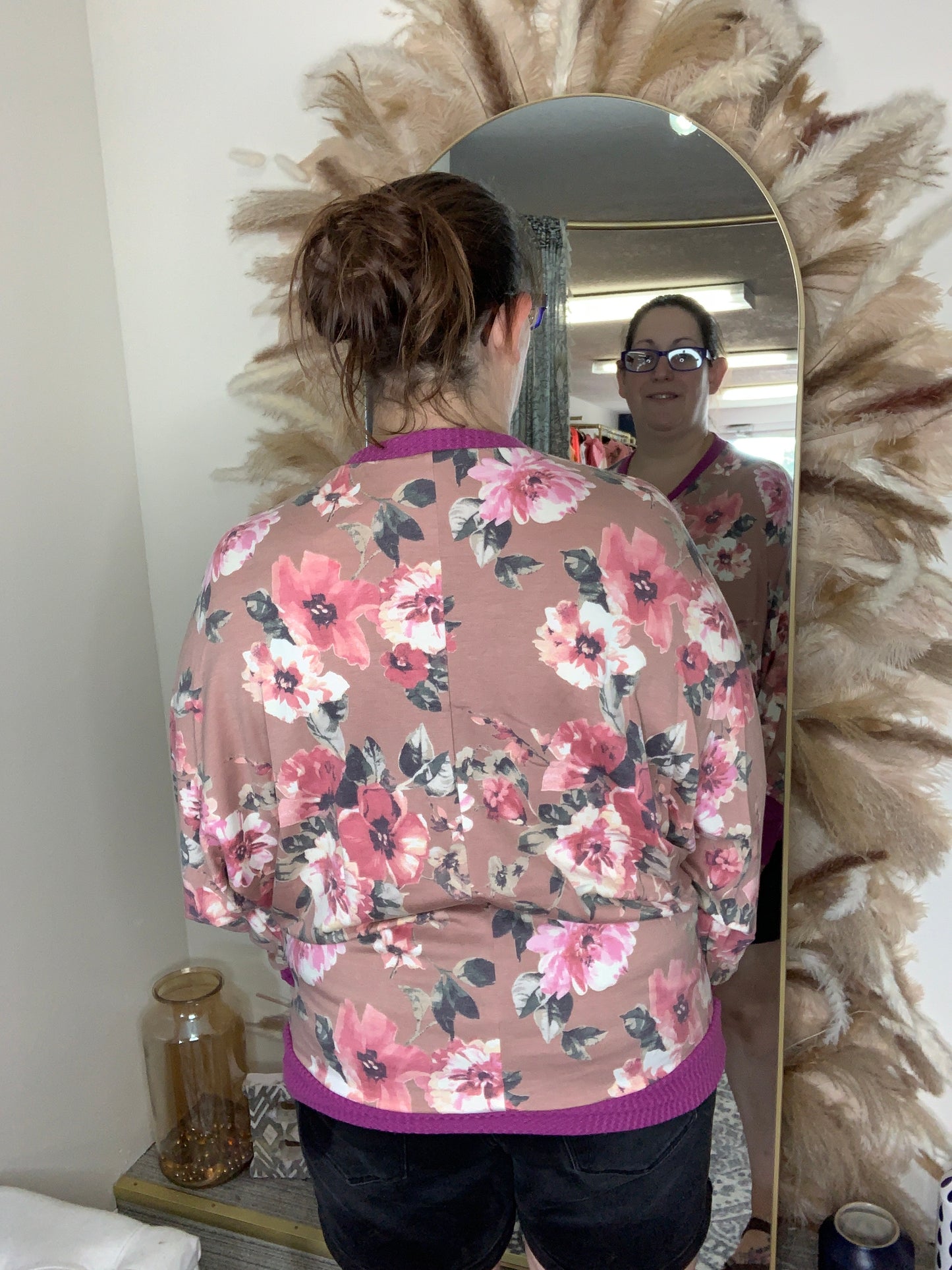 Cierra  Floral V Neck Sweater