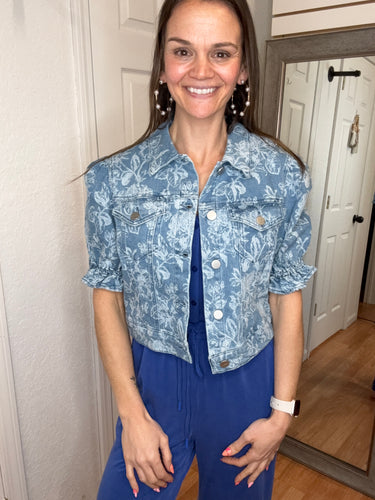 Mylie Half Sleeve Denim Jacket - Risen