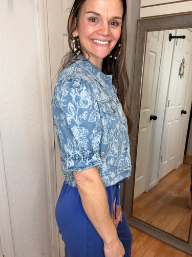 Mylie Half Sleeve Denim Jacket - Risen